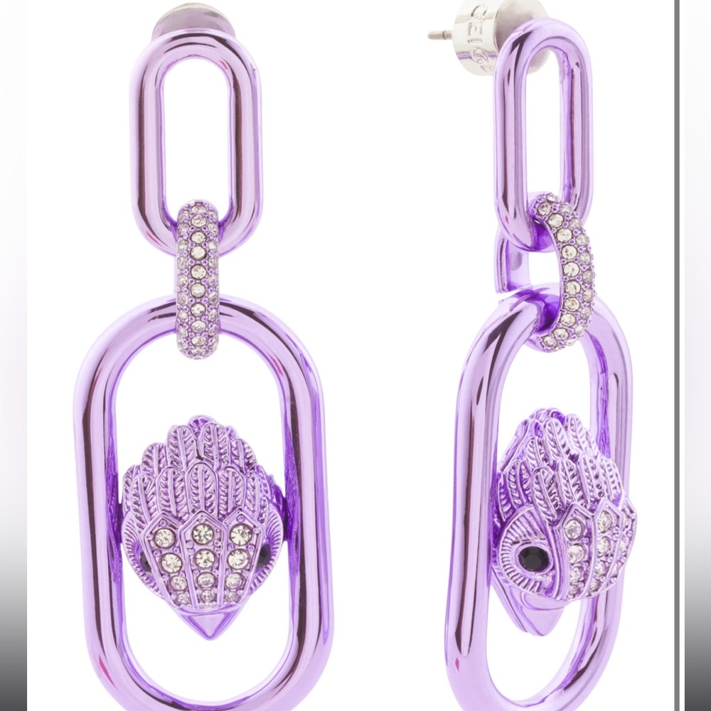 Kurt Geiger Lilac Purple Link Drop Earrings